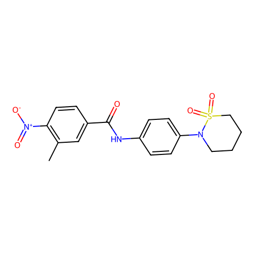 N-[4-(1,1-dioxothiazinan-2-yl)phenyl]-3-methyl-4-nitrobenzamide structure