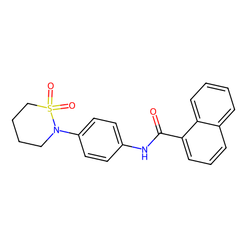 N-[4-(1,1-dioxothiazinan-2-yl)phenyl]naphthalene-1-carboxamide structure