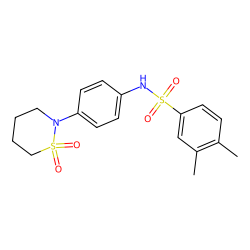 N-[4-(1,1-dioxothiazinan-2-yl)phenyl]-3,4-dimethylbenzenesulfonamide structure