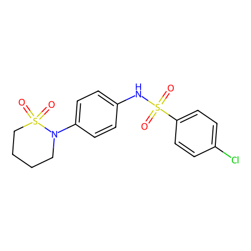 4-chloro-N-[4-(1,1-dioxothiazinan-2-yl)phenyl]benzenesulfonamide structure