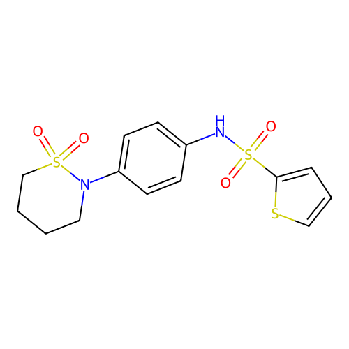 N-[4-(1,1-dioxothiazinan-2-yl)phenyl]thiophene-2-sulfonamide structure