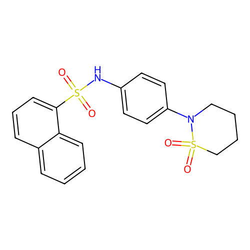 N-[4-(1,1-dioxothiazinan-2-yl)phenyl]naphthalene-1-sulfonamide structure