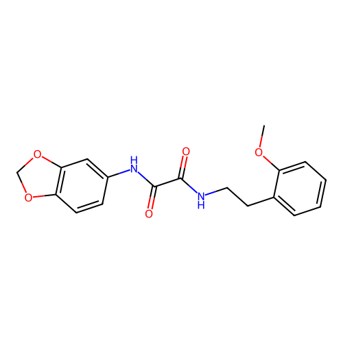N1-(benzo[d][1,3]dioxol-5-yl)-N2-(2-methoxyphenethyl)oxalamide structure
