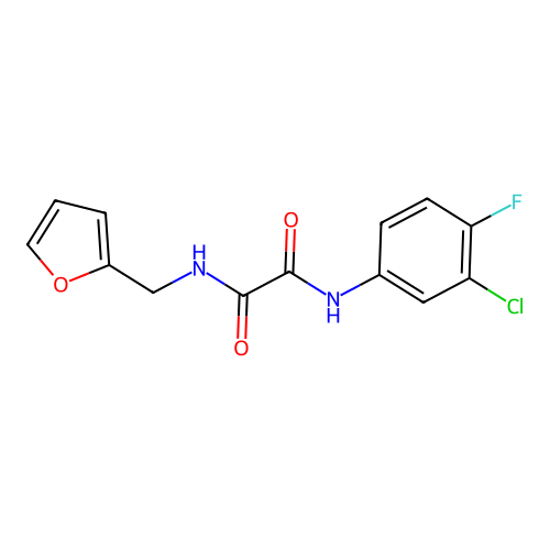 N1-(3-chloro-4-fluorophenyl)-N2-(furan-2-ylmethyl)oxalamide structure