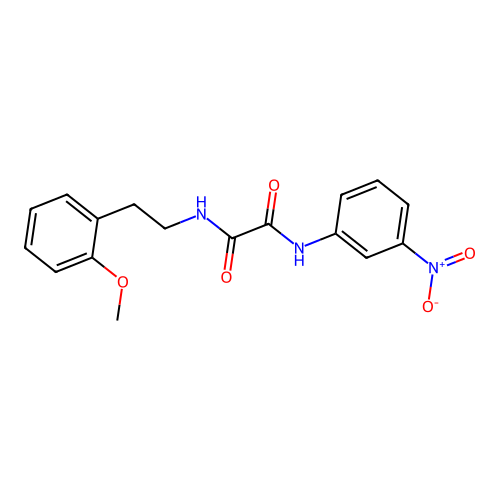 N1-(2-methoxyphenethyl)-N2-(3-nitrophenyl)oxalamide structure