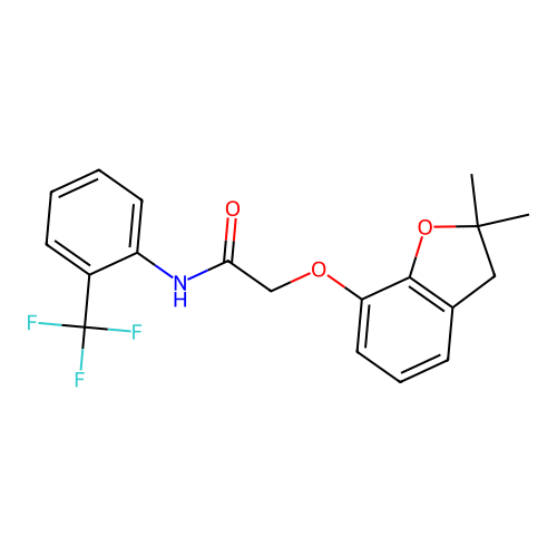 2-[(2,2-dimethyl-2,3-dihydro-1-benzofuran-7-yl)oxy]-N-[2-(trifluoromethyl)phenyl]acetamide structure