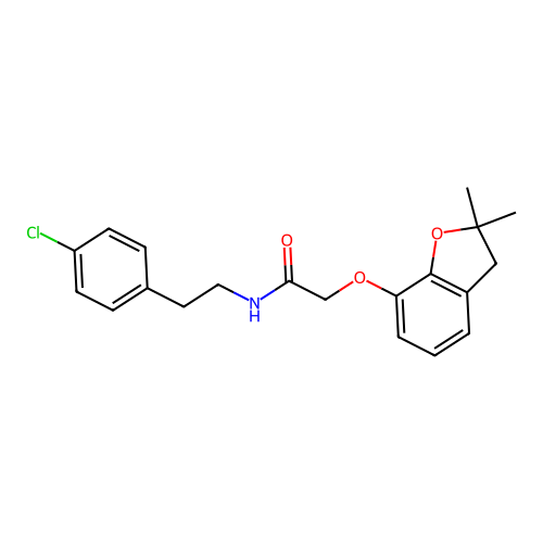 N-(4-chlorophenethyl)-2-((2,2-dimethyl-2,3-dihydrobenzofuran-7-yl)oxy)acetamide structure