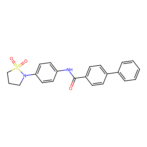 N-[4-(1,1-dioxo-1,2-thiazolidin-2-yl)phenyl]-4-phenylbenzamide structure