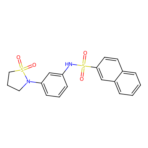 N-(3-(1,1-dioxidoisothiazolidin-2-yl)phenyl)naphthalene-2-sulfonamide structure