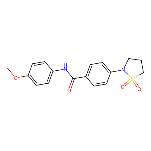 4-(1,1-dioxidoisothiazolidin-2-yl)-N-(4-methoxyphenyl)benzamide structure