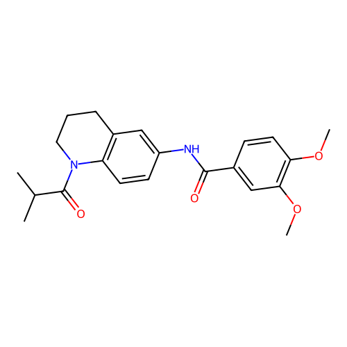 N-(1-isobutyryl-1,2,3,4-tetrahydroquinolin-6-yl)-3,4-dimethoxybenzamide structure