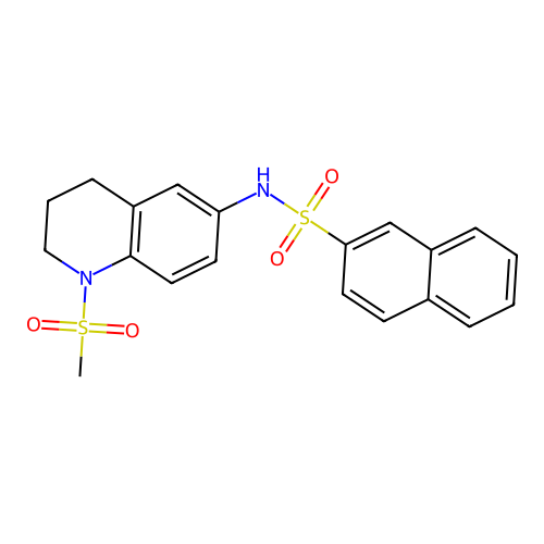 N-(1-methylsulfonyl-3,4-dihydro-2H-quinolin-6-yl)naphthalene-2-sulfonamide structure