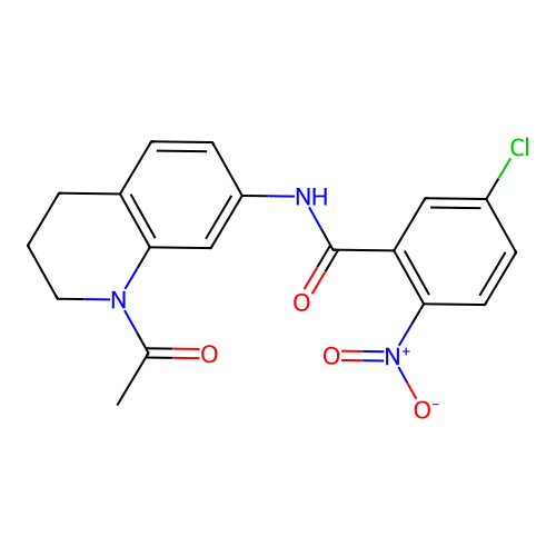 N-(1-acetyl-1,2,3,4-tetrahydroquinolin-7-yl)-5-chloro-2-nitrobenzamide structure