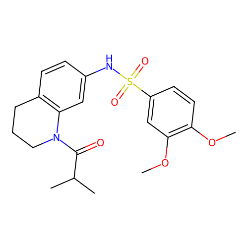 N-(1-isobutyryl-1,2,3,4-tetrahydroquinolin-7-yl)-3,4-dimethoxybenzenesulfonamide structure