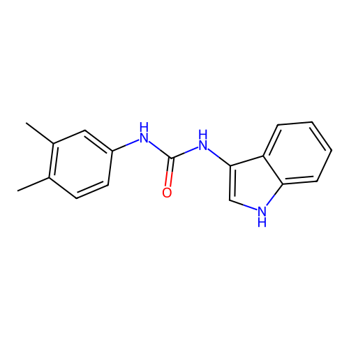1-(3,4-dimethylphenyl)-3-(1H-indol-3-yl)urea structure