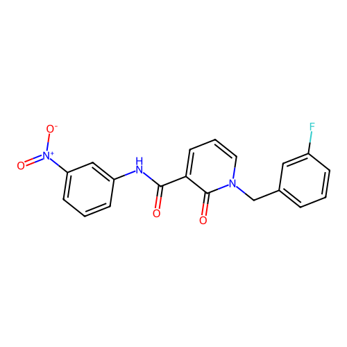1-(3-fluorobenzyl)-N-(3-nitrophenyl)-2-oxo-1,2-dihydropyridine-3-carboxamide structure