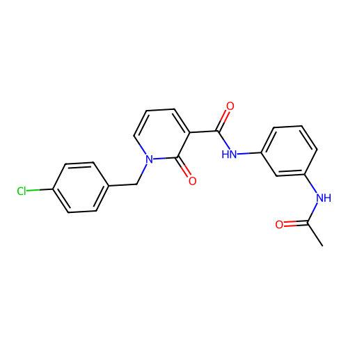 N-(3-acetamidophenyl)-1-(4-chlorobenzyl)-2-oxo-1,2-dihydropyridine-3-carboxamide structure