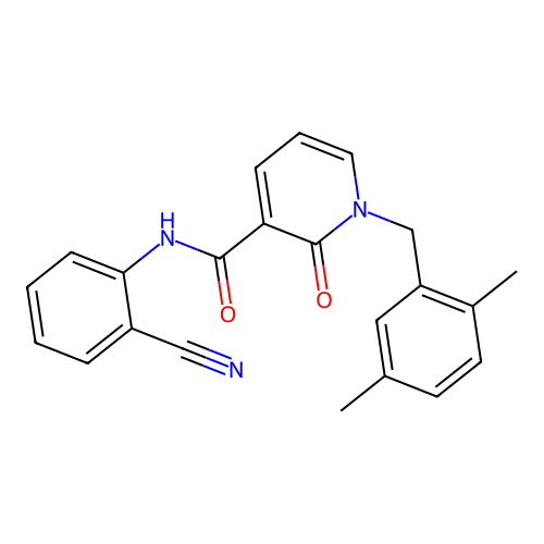 N-(2-cyanophenyl)-1-(2,5-dimethylbenzyl)-2-oxo-1,2-dihydropyridine-3-carboxamide structure