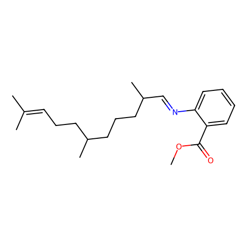 Methyl 2-((2,6,10-trimethyl-9-undecenylidene)amino)benzoate structure