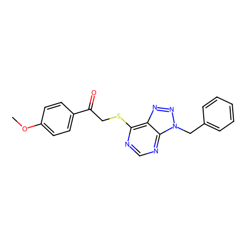 2-(3-Benzyltriazolo[4,5-d]pyrimidin-7-yl)sulfanyl-1-(4-methoxyphenyl)ethanone structure