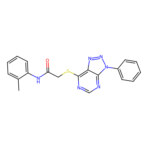 2-((3-phenyl-3H-[1,2,3]triazolo[4,5-d]pyrimidin-7-yl)thio)-N-(o-tolyl)acetamide structure