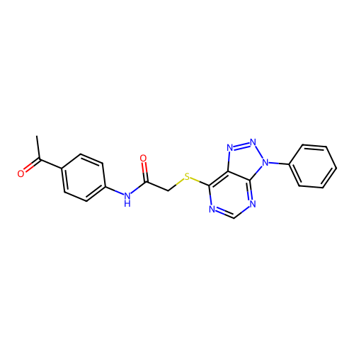 N-(4-acetylphenyl)-2-((3-phenyl-3H-[1,2,3]triazolo[4,5-d]pyrimidin-7-yl)thio)acetamide structure