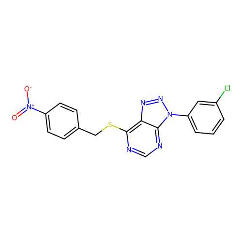 3-(3-Chlorophenyl)-7-[(4-nitrophenyl)methylsulfanyl]triazolo[4,5-d]pyrimidine structure
