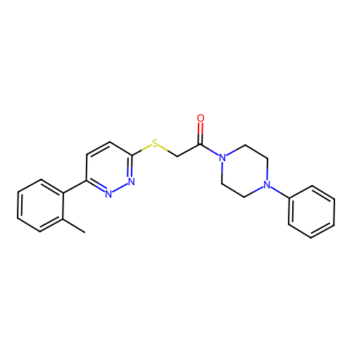 1-(4-Phenylpiperazin-1-yl)-2-((6-(o-tolyl)pyridazin-3-yl)thio)ethanone structure