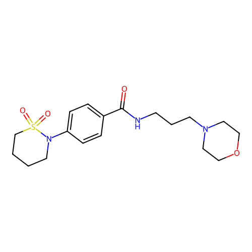 4-(1,1-dioxothiazinan-2-yl)-N-(3-morpholin-4-ylpropyl)benzamide structure