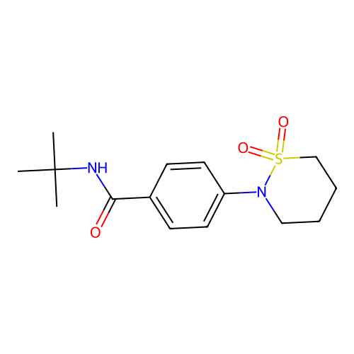 N-tert-butyl-4-(1,1-dioxothiazinan-2-yl)benzamide structure