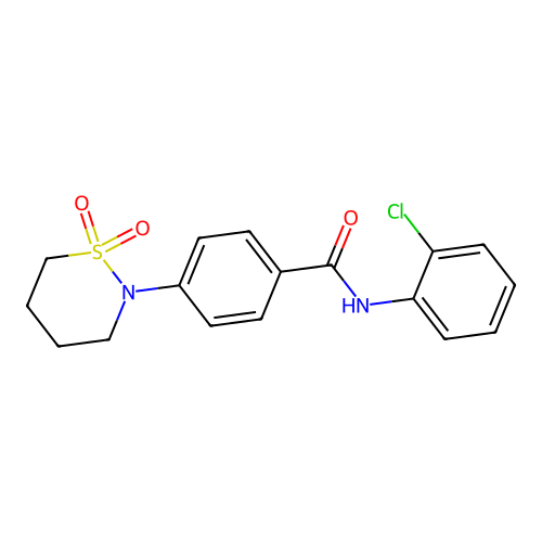 N-(2-chlorophenyl)-4-(1,1-dioxothiazinan-2-yl)benzamide structure
