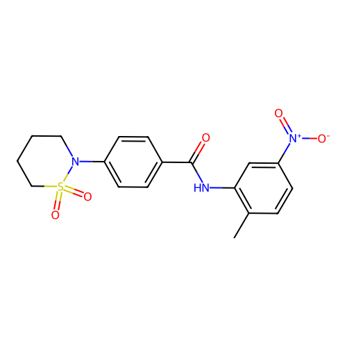 4-(1,1-dioxothiazinan-2-yl)-N-(2-methyl-5-nitrophenyl)benzamide structure