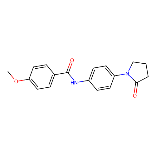 4-methoxy-N-[4-(2-oxopyrrolidin-1-yl)phenyl]benzamide structure