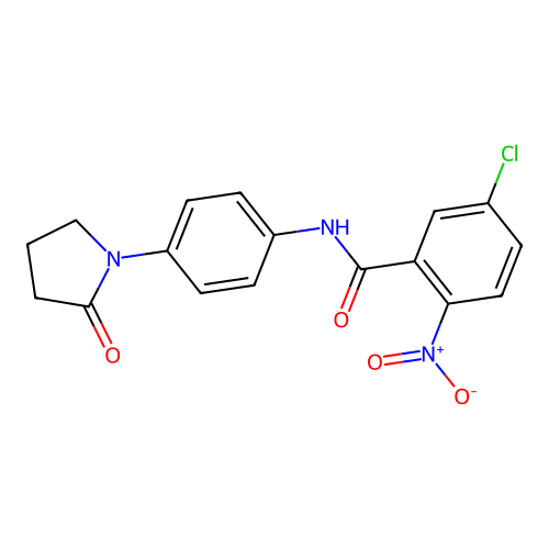 5-chloro-2-nitro-N-[4-(2-oxopyrrolidin-1-yl)phenyl]benzamide structure