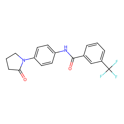N-[4-(2-oxopyrrolidin-1-yl)phenyl]-3-(trifluoromethyl)benzamide structure