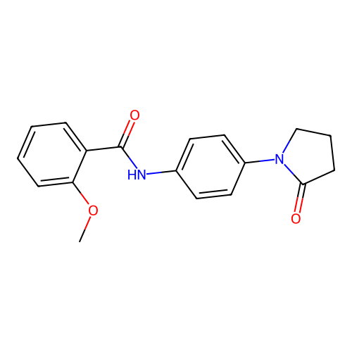 2-methoxy-N-[4-(2-oxopyrrolidin-1-yl)phenyl]benzamide structure