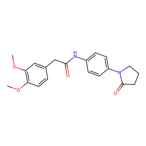 2-(3,4-dimethoxyphenyl)-N-[4-(2-oxopyrrolidin-1-yl)phenyl]acetamide structure