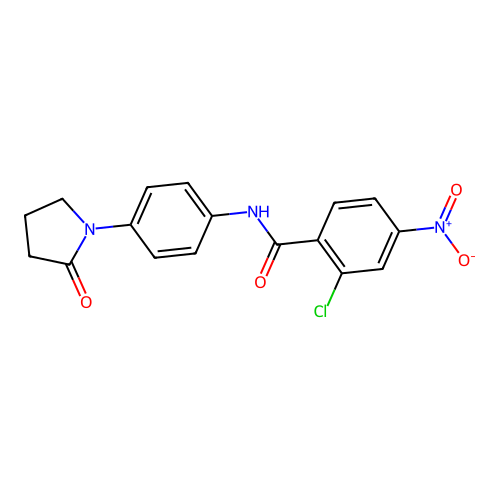 2-chloro-4-nitro-N-[4-(2-oxopyrrolidin-1-yl)phenyl]benzamide structure