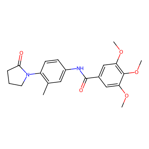 3,4,5-trimethoxy-N-[3-methyl-4-(2-oxopyrrolidin-1-yl)phenyl]benzamide structure
