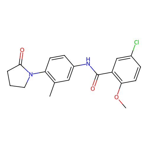 5-chloro-2-methoxy-N-[3-methyl-4-(2-oxopyrrolidin-1-yl)phenyl]benzamide structure