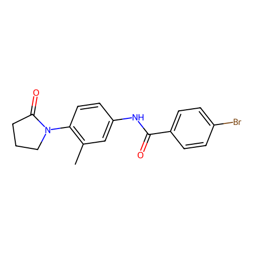 4-bromo-N-[3-methyl-4-(2-oxopyrrolidin-1-yl)phenyl]benzamide structure