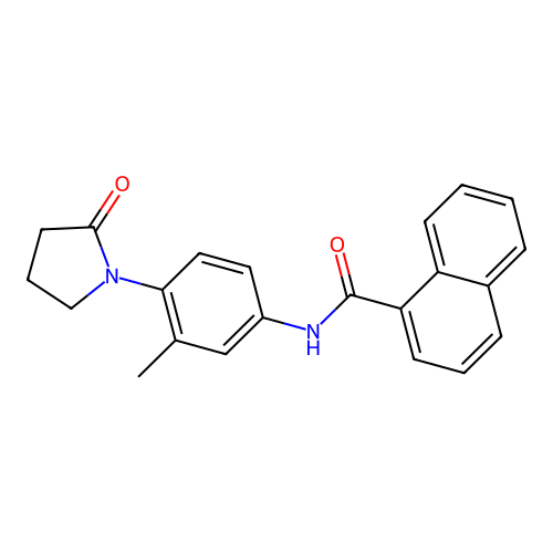 N-[3-methyl-4-(2-oxopyrrolidin-1-yl)phenyl]naphthalene-1-carboxamide structure