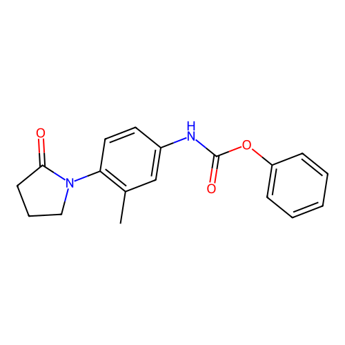 phenyl N-[3-methyl-4-(2-oxopyrrolidin-1-yl)phenyl]carbamate structure