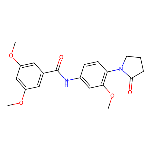 3,5-dimethoxy-N-[3-methoxy-4-(2-oxopyrrolidin-1-yl)phenyl]benzamide structure