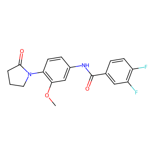 3,4-difluoro-N-[3-methoxy-4-(2-oxopyrrolidin-1-yl)phenyl]benzamide structure