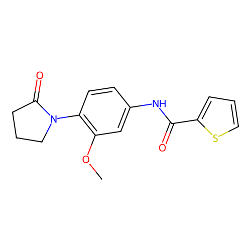 N-[3-methoxy-4-(2-oxopyrrolidin-1-yl)phenyl]thiophene-2-carboxamide structure