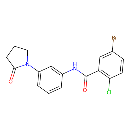 5-bromo-2-chloro-N-[3-(2-oxopyrrolidin-1-yl)phenyl]benzamide structure