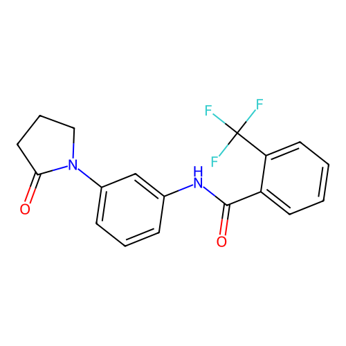 N-[3-(2-oxopyrrolidin-1-yl)phenyl]-2-(trifluoromethyl)benzamide structure
