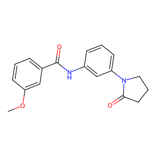 3-methoxy-N-[3-(2-oxopyrrolidin-1-yl)phenyl]benzamide structure