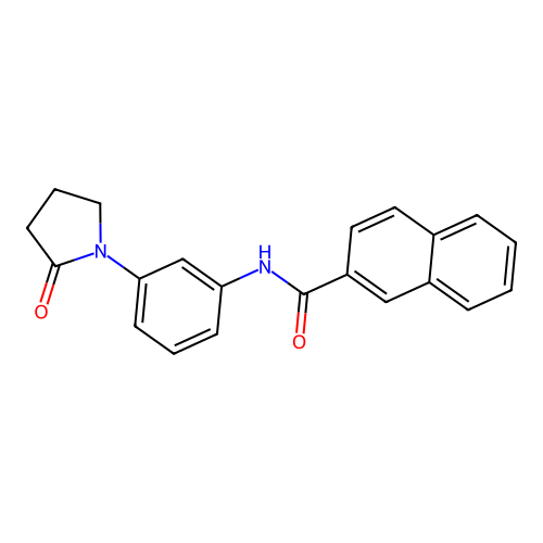 N-[3-(2-oxopyrrolidin-1-yl)phenyl]naphthalene-2-carboxamide structure